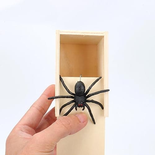 Winbar Rubber Spider Trick Box, Handmade Wooden Surprise Box with Hidden Spider, Trick Toys & Prank Stuff for Adults and Children thumbnail 8