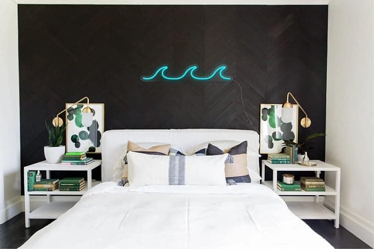 Wave Neon Signs Light Blue LED Night Lights With Dimmable Switch For Kids Wall Decor USB Powered For Living Room Bar Bedroom Christmas Gift(11.8 * 3.9") thumbnail 2