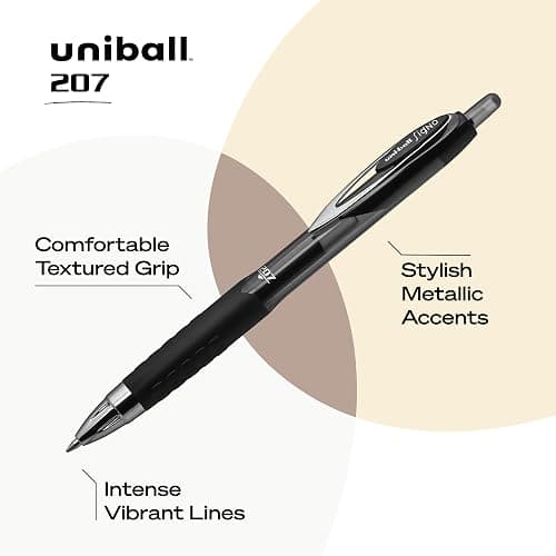 uni-ball 207 Retractable Gel Pens, Medium Point (0.7mm), Assorted Colors, 4 Count thumbnail 3
