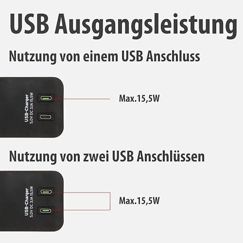 Brennenstuhl Ecolor Steckdosenleiste 4-Fach mit USB-Ladebuchse (Mehrfachsteckdose mit 2X USB C, Schalter und 1,5m Kabel) weiß/schwarz thumbnail 4