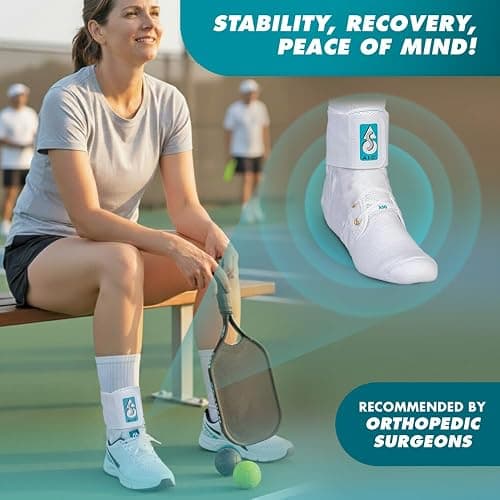 Med Spec ASO Ankle Stabilizer (Small, White) – Ankle Brace for Sprained Ankle and Peroneal Tendonitis, Orthopedic Ankle Support for Men, Women, Adults, Teens and Kids, Sports Injury Recovery, 264002 thumbnail 6
