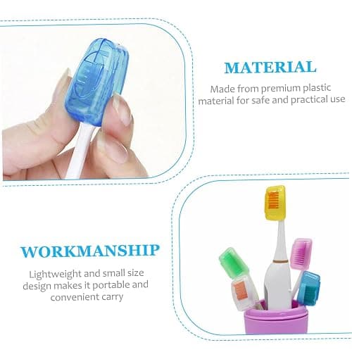 SKISUNO 30pcs Portable Toothbrush Head Covers Travel Toothbrush Holder Cap Soft Brush Cover Case thumbnail 8