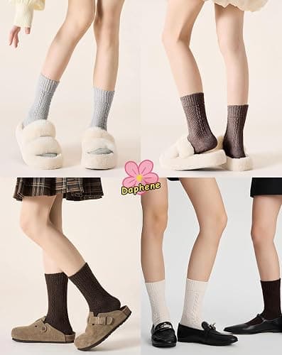 Daphene Women's Vintage Trendy Wool Socks | Fall Winter Thick Warm Ethnic Style | Holiday Gift Set | Trendy Comfortable thumbnail 4