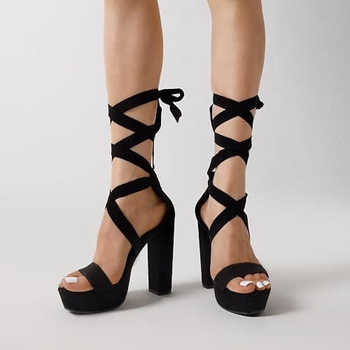 DREAM PAIRS High Heels Chunky Block Platform Heels for Women Strappy Gladiator Sexy Open Toe Heels Dressy Pumps Sandals thumbnail 5