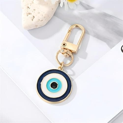 MyfavoriteK Cute Evil Eye Keychain for Women Good Luck Charms Key Chain for Car Keys Holder Bag Purse Backpack thumbnail 4