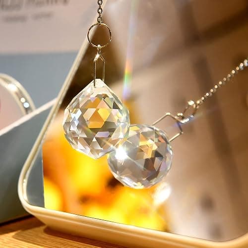 MerryNine 6 Pcs 30mm Clear Crystal Ball Prism Sun Shine Catcher Rainbow Pendants Maker, Hanging Crystals Prisms for Windows, for Feng Shui, for Gift (1.18"/30mm 6Pack) thumbnail 4