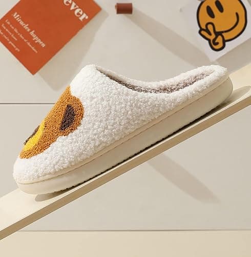 Animal Pattern Slippers - Hello Cat, Bear, Moose & Love Designs - Comfy Memory Foam Plush Cloud Slippers for Couples & Indoor Home thumbnail 5