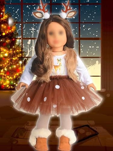 Sweet Dolly 18 Inches Doll Clothes Christmas Deer Costume Tutu Dress fits 18 Inch Doll thumbnail 4