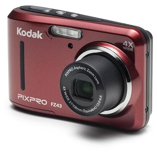 Kodak PIXPRO Friendly Zoom FZ43-RD 16MP Digital Camera with 4X Optical Zoom and 2.7" LCD Screen (Red) - Image 1