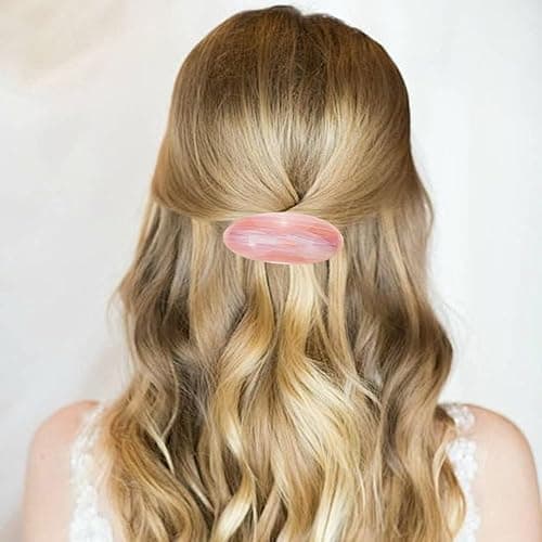 3 PCS Acetate Hair Barrette,Large Vintage Hair Barrette for Women,French Tortoise Shell Hair Clips Vintage Snap Hair clips Accessories Gifts for Women Girls Thick Hair (Style 3） - Beige + Light Pink + Coffee thumbnail 3