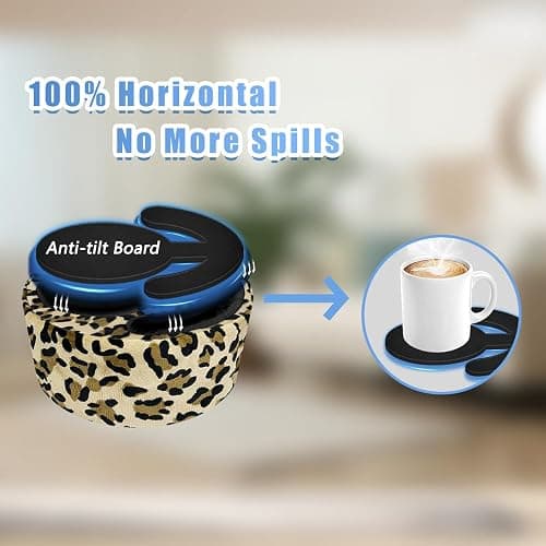 Couch Cup Holder Pillow, Sofa and Bed Organizer Caddy for Drinks, Remotes, Phones (Leopard) - Leopard thumbnail 4