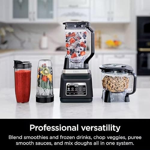 Ninja BN805A Pro Plus Kitchen System, 1400W, 5-in-1: Smoothies, Chop, Dough, Auto IQ, 72oz Blender Pitcher, 64oz Processor Bowl, 2x32oz Cups, Black thumbnail 5