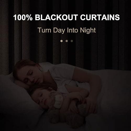 100% Blackout Shield Blackout Curtains for Bedroom 84 Inches Long, Back Tab/Rod Pocket Living Room Drapes, Thermal Insulated Blackout Curtains 2 Panels Set, 50" W x 84" L, Cream thumbnail 3