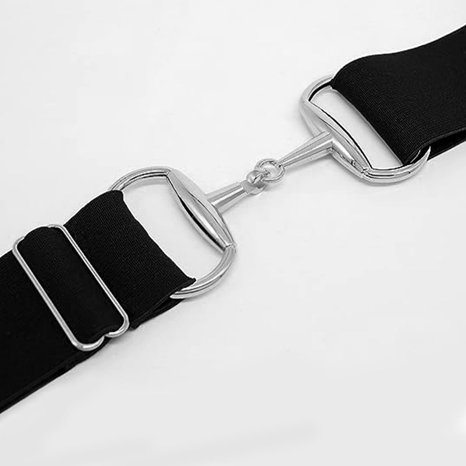 Huaerle 1.5-inch Elastic Equestrian Belt with Bit Buckle and Leather Key Strap,Equestrian Elastic Belt thumbnail 6