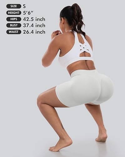 CHRLEISURE Workout Gym Biker Shorts, High Waisted Butt Lifting Scrunch Butt Sports Seamless Shorts Sets 4 Piece thumbnail 6