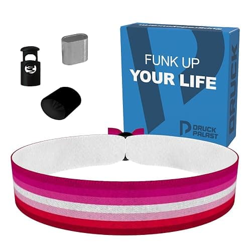 Druck-Palast LGBTQ Lesbian Stoffarmband - Satin Armband - Wasserfest & Langlebig - Regenbogen Farben - Pride Armband - Freundschaftsarmband - Geschenk für Lesben - Unisex - Trendy - Image 1