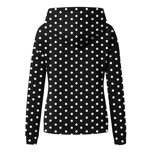 Rikbuig Polka Dot Hoodie Women Cute Y2k Graphic Oversized Hoodies Long Sleeve Pleated Fleece Pullover Sweatshirt with Pocket thumbnail 4