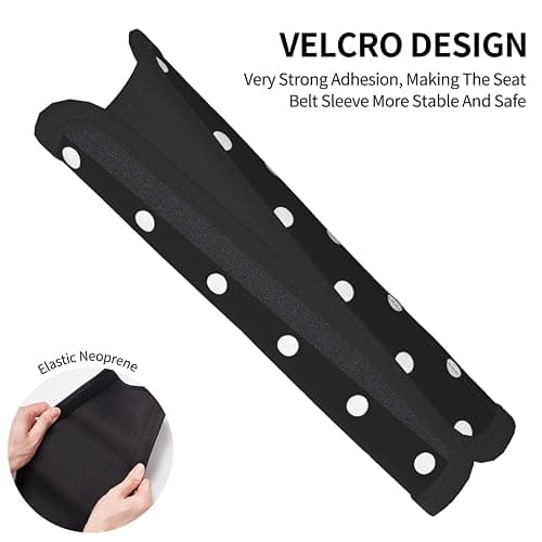 LDHUJDFK Car Seat Belt Cover 2 Pack Polka Dot Black and White Simple Pattern Seatbelt Strap Shoulder Pad Protector Universal Comfort for Car Bag Girls Boys Men Women thumbnail 4
