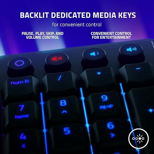 Razer Ornata V3 Gaming Keyboard: Low Profile Keys - Mecha Membrane Switches - UV Coated Keycaps - Backlit Media Keys - 10 Zone RGB Lighting - Spill Resistant - Magnetic Wrist Wrest - Snap Tap thumbnail 5