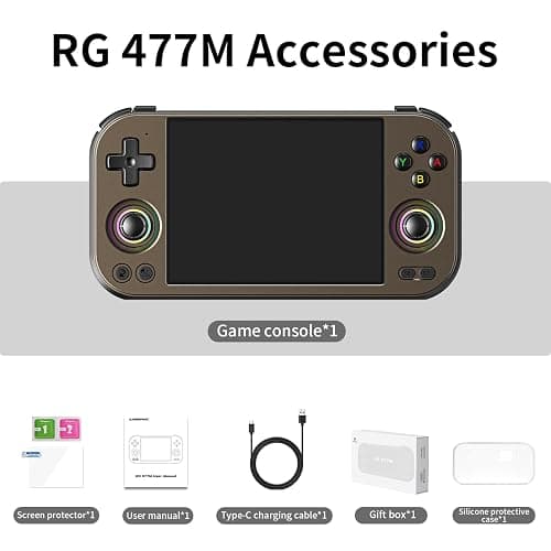 RG477M Retro Handheld Game Console , Aluminum Alloy CNC Dimensity 8300 Android14 System 4.7-inch Touch Handheld Game Console WiFi/Bluetooth Hall Joystick RGB Light 5300mah thumbnail 9