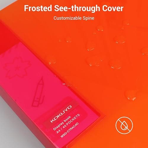 Kokuyo 40-Pocket Binder with Plastic Sleeves (Clear), A4 Art Portfolio Folder with Clear Sheet Protectors. 80 Pages of Presentation Display Book. Japan Import (CTRA-C40T) thumbnail 4