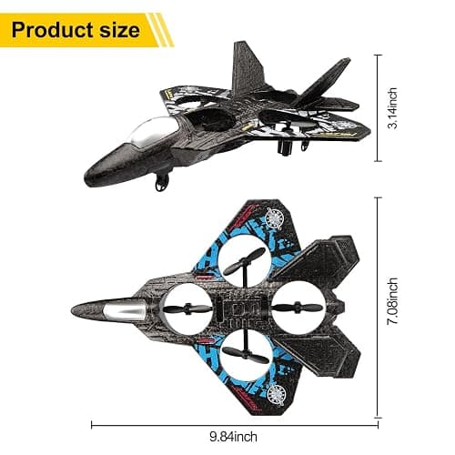 RC Plane Drone Helicopter Quadcopter, RTF 2.4GHz 6-axis Gyro Remote Control Airplane RC Jet Fighter with 3D Flip, Gravity Sensing, Spray Stunts Easy to Fly RC Glider Toys for Adult Kids (Grey) thumbnail 2