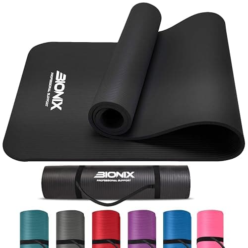 Bionix Premium Printed Travel Yoga Exercise Mat w/Carry Straps, Thick NBR Foam, Non-Slip Anti Skid Surface, Perfect for Pilates Gymnastics Fitness Workout Home Gym Training Equipment, for Men & Women - Image 1