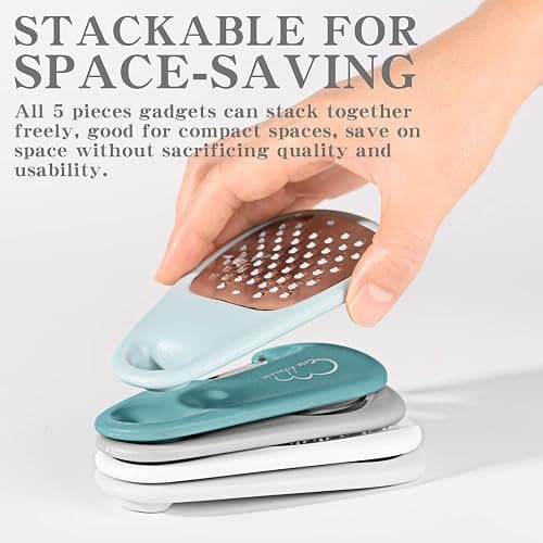 Kitchen Gadgets Set, Stackable for Saving Space, Blue, 5 Pieces | Durable Cooking Tools, Space Saving for Small Kitchen, Accessories for RV Camper Inside, Dishwasher Safe thumbnail 3