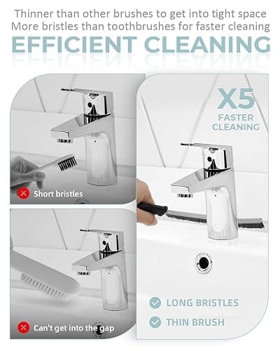 SXhyf Crevice Cleaning Brush - Grout Scrub Brush, House Cleaning Supplies, Gap Cleaning Tools, Home Essentials, Gifts for Women Men, Hard Bristle Crevice Cleaner Brush for Household Use, Bathroom thumbnail 4