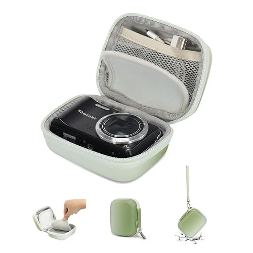Cwatcun Carrying & Protective Case for Digital Camera, Small Camera Pouch for AbergBest 2.7" LCD Kodak Pixpro/Canon PowerShot ELPH 180/190 / DSCW830 Travel Cameras, Water-resistant Case - Green - Image 1