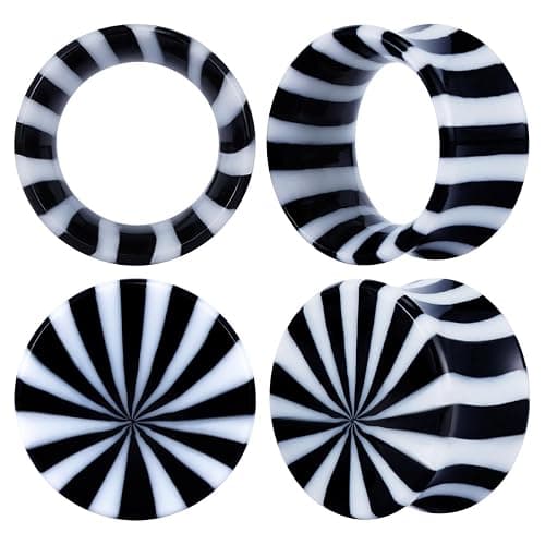 POBAISITER 4PCS Candy-colored Resin Ear Plugs and Tunnels 6mm(2g) to 25mm(1") Ear Gauge Tunnels Set Expander Stretcher For Women Men Body Piercing Jewelry - Image 1