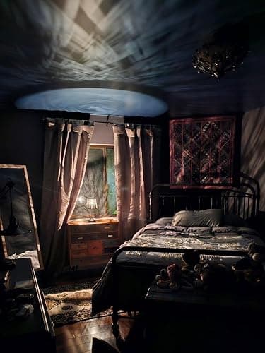 3 Level Dimmable Touch Table Lamp, Black Metal Tree Pattern Shadow Lamp, Small Bedside Night Light for Kids, Vintage Accent Decor Lamp Halloween Indoor Mood Lighting Bedroom Living Room Small Spaces thumbnail 8