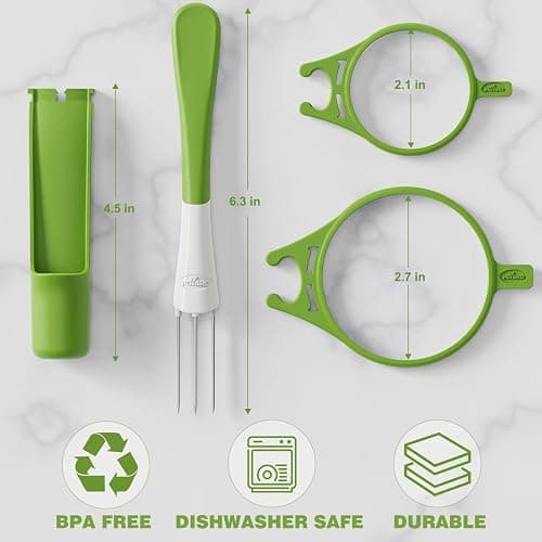 2 Pack Pickle Fork Pickle Grabber Tool-Pickle Picker for the jar, Kitchen Gadgets Pickle Gifts Suitable for Olives Green thumbnail 2
