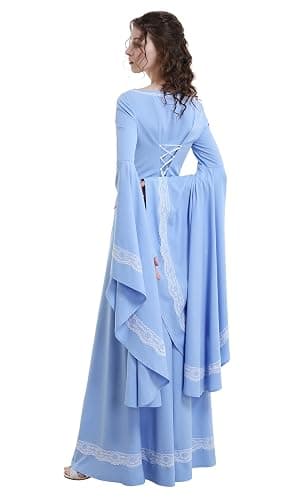 Daizbella Renaissance Dress Gown for Women - Medieval Dress with Lace Decoration for Halloween Party or Renaissance Fair thumbnail 3