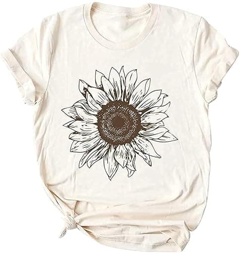 Chulianyouhuo Sunflower Graphic Shirt for Women Cute Flower Short Sleeve Ladies Tee Tops Teen Girls Casual T Shirt thumbnail 5