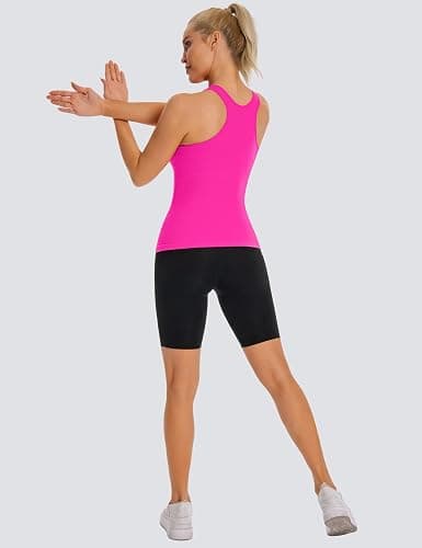 MathCat Seamless Workout Tank Top for Women with Built in Bra, Padded Racerback Ribbed Athletic Yoga Camisole thumbnail 6