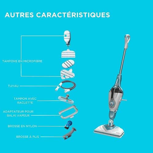 BLACK+DECKER Vadrouille à vapeur 2-en-1 avec gant de nettoyage à main SteaMitt et 11 accessoires, BHSM166DSM-QS thumbnail 11