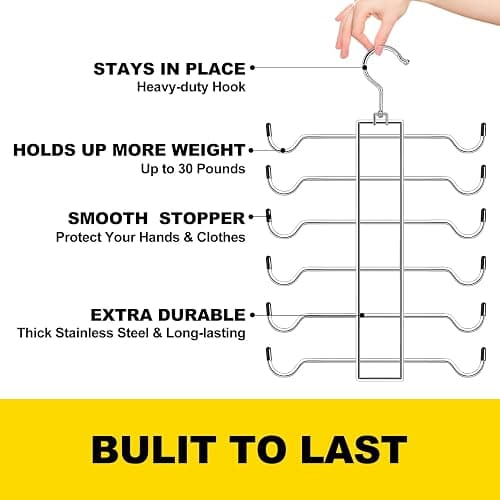 CLODSPAC Closet Organizers and Storage, 6 Tier Tank Top Hanger, Dorm Room Essentials, Non-Slip Bra Hangers Space Saving, Organization for Camisoles Sports Bras Strappy Dress Swimsuits Ties, 3 Pack thumbnail 4