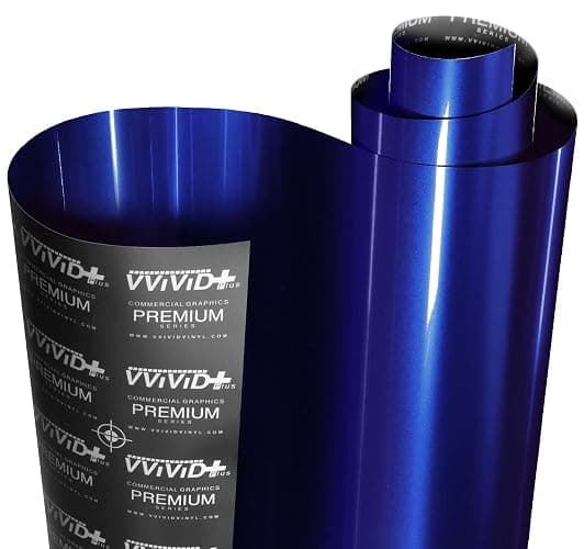 VViViD+ Ultra Gloss Neptune Pearl Blue 6ft x 5ft Vinyl Car Wrap Premium Paint Replacement Film Roll with Nano Air Release, Stretchable Cap Liner, Self Adhesive, Indoor Outdoor - Image 1