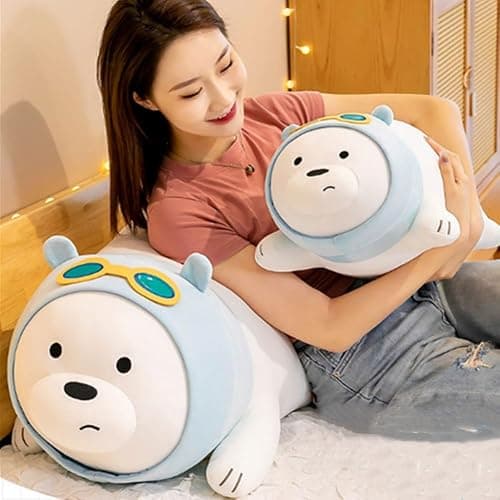 OUKEYI Polar Bear Plush Toy,35 cm Stuffed Animal Doll Pillow Super Kawaii Ice Bear Plushie Adorable Teddy Bear Dolls Hugging Decor Birthday Gifts for Girls Boys thumbnail 3