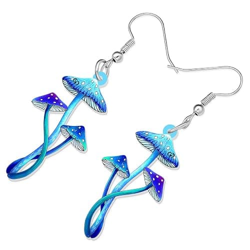 LONYOO Anime Mushroom Earrings Gifts for Women Ornaments Jewelry Novelty Acrylic Dangle Hypoallergenic Hook Charms thumbnail 3