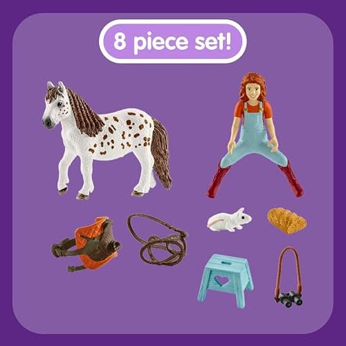 Schleich Horse Club, 9-Piece Playset, Horse Toys for Girls and Boys 5-12 Years Old Mia and Spotty thumbnail 4