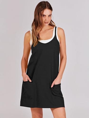 ANRABESS Women Athletic Dress Summer Tennis Workout Active Sports Mini Romper Dress Built in Shorts Travel Vacation Clothes thumbnail 2