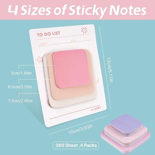 Sticky Notes, Haftnotizen Klebezettel, Klebezettel Klein, Notizzettel Klebend, Selbstklebende Notizzettel zum Hervorheben, Klebezettel Bunt für Büro Zuhause Schule Sitzung thumbnail 2