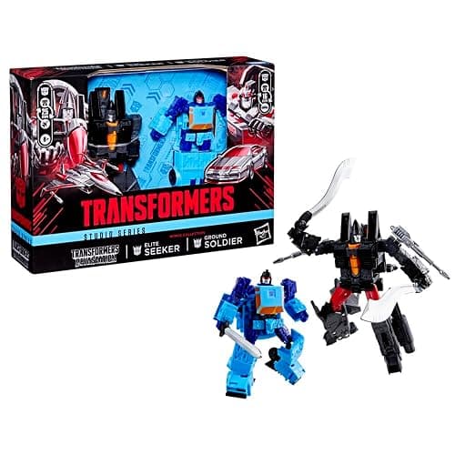 Transformers Studio Series MTMTE Collection, Ground Soldier and Elite Seeker 2-Pack, Devastation Game Edition, 4.5 and 6.5 Inch Action Figures - Image 1