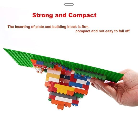 LVHERO Classic Baseplates Building Plates for Building Bricks 100% Compatible with All Major Brands-Baseplate, 10" x 10", Pack of 16 (Green) thumbnail 5
