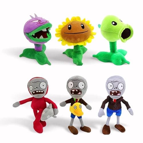 Dyharnsty 6pcs Plants and Zombies Plush vs Toys Sets PVZ Plush Stuffed Toys Soft Figure Doll Great Birthday Gifts for kids - Image 1