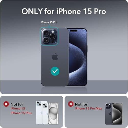 ESR for iPhone 15 Pro Case, Compatible with MagSafe, Military-Grade Protection, Yellowing Resistant, Scratch-Resistant Back, Magnetic Phone Case for iPhone 15 Pro, Classic Series, Clear thumbnail 2