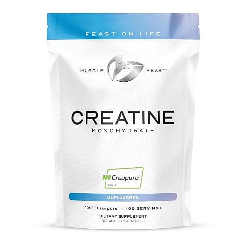 Muscle Feast Creapure Creatine Monohydrate Powder, Vegan Keto Friendly Gluten-Free, Mass Gainer, Muscle Recovery Supplement and Trusted Creatine for Muscle Growth, Creatine Powder, Unflavored, 500g - Image 1