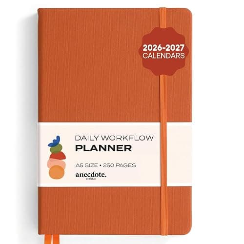 Anecdote Daily Planner w/ 2026-2027 Calendar | Start Anytime 26 Weeks Undated | 1 Page per Day | 8.5" x 5.2" | Hardcover To-Do List Organizer, Plan Your Success, Achieve Productivity Goals (Nutmeg) - Image 1
